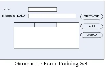 Gambar 10 Form Training Set 