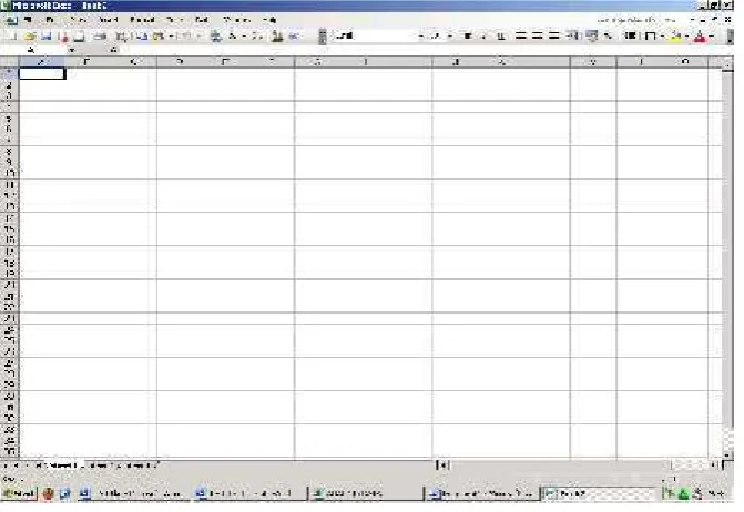 Gambar 4.2 Tampilan buku kerja (workbook) yang kosong excel