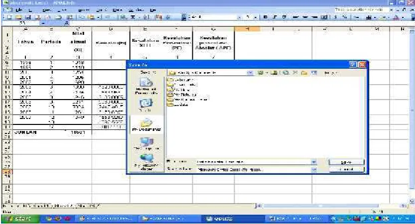 Gambar 4.3 Tampilan saat Menyimpan file6. Pemrosesan Data