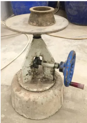 Gambar 3.11 Flow Table  3.7 Pengujian Kuat Tekan 