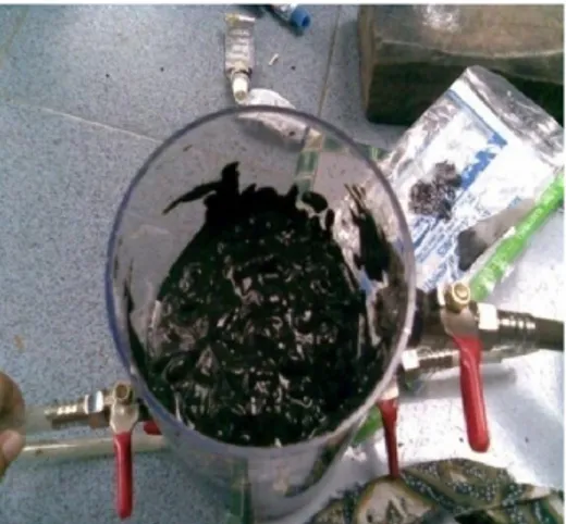 Gambar 3.2.  Lumpur anaerobik asal pengolahan limbah cair pabrik CPO PTPN VII  Bekrie Lampung Tengah 