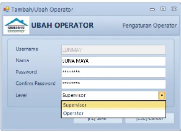 Gambar 38. Form ubah operator 
