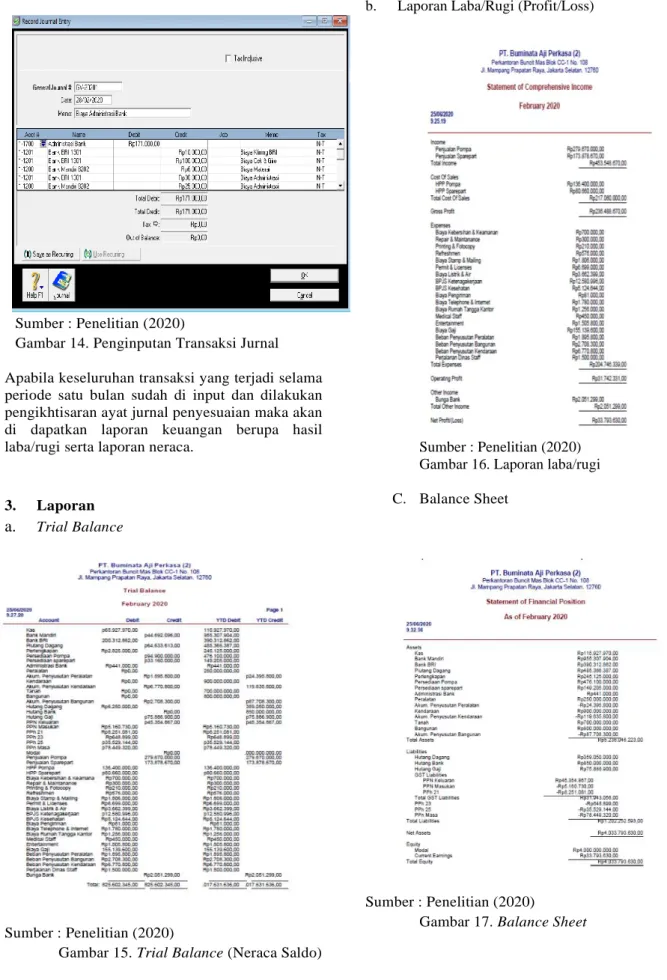 Gambar 15. Trial Balance (Neraca Saldo) 