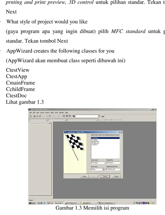 Gambar 1.3 Memilih isi program 