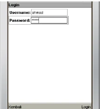 Gambar 4 : Tampilan Format Transaksi SMS Banking  pada Aplikasi. 