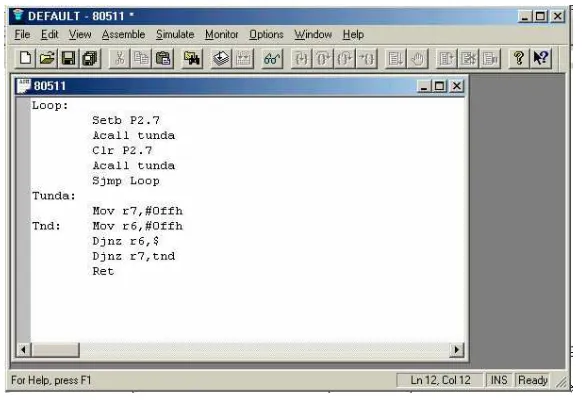 Gambar 2.6.2   8051 Editor, Assembler, Simulator (IDE) 