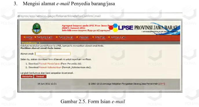 Gambar 2.5. Form Isian e-mail          