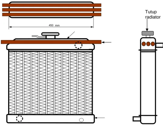 Gambar 8. Rancangan pemanasan bahan bakar   pada upper tank radiator 