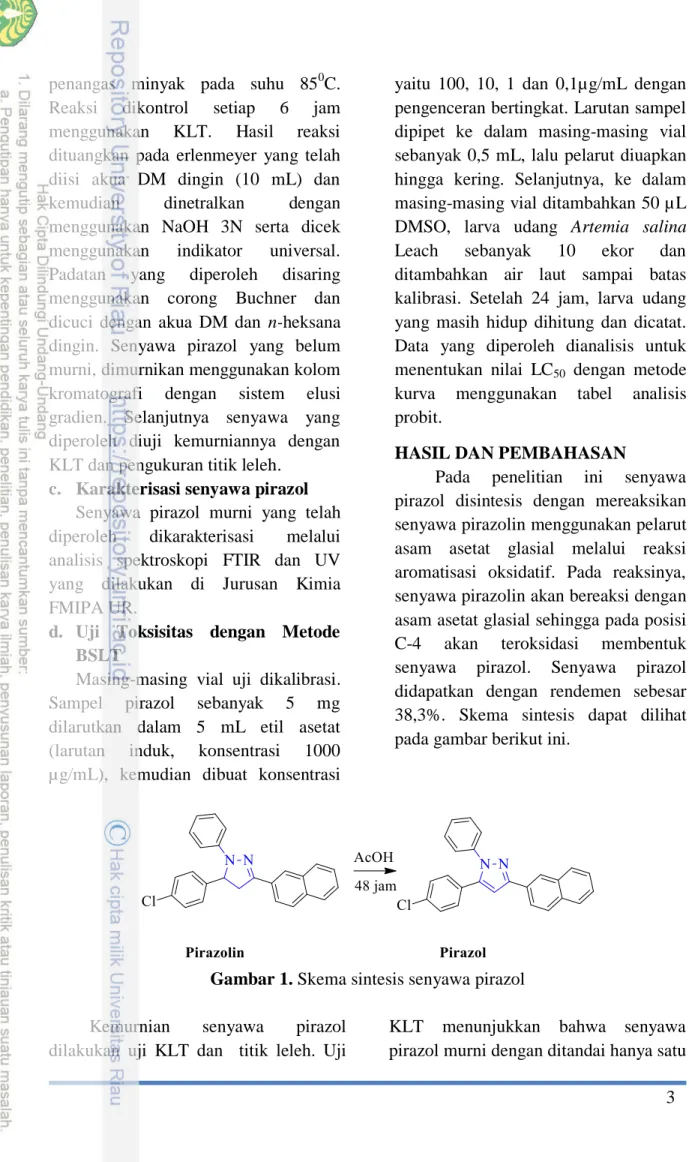 Gambar 1. Skema sintesis senyawa pirazol 