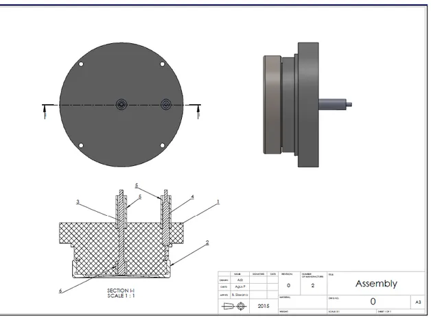 Gambar 5. Gambar teknik modul sistem elektrode ignitor. 