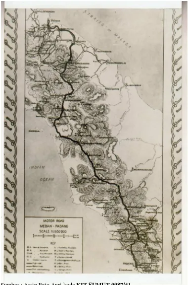Peta Gambar 2 Longitudinalen Weg (Jalan Lintas Sumatera) Jaringan Utara Pada Masa Kolonial 