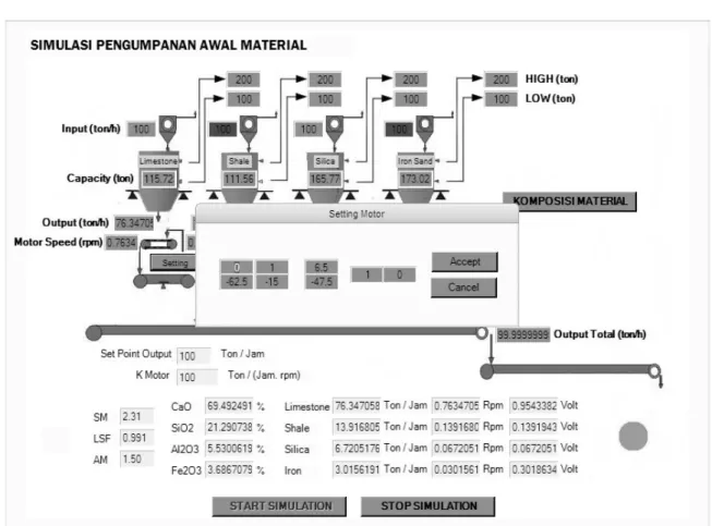 Gambar 4.3 Tampilan Setting Motor  4.1.2 Cara Kerja Software 