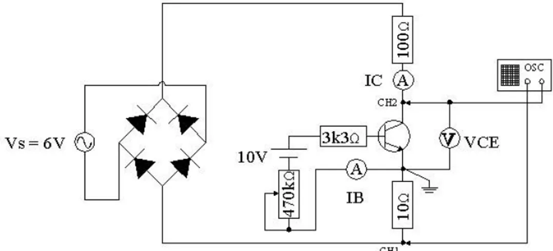 Gambar 5.6 Rangkaian transistor PNP 2N3055