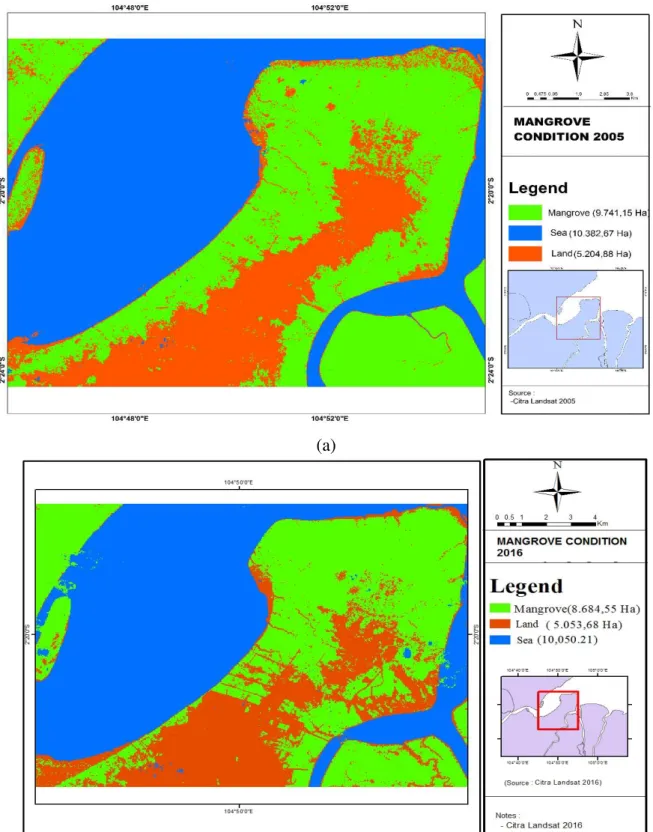 Figure 3. Results of Image Processing (a). 2005; (b). 2016. 