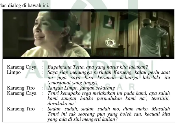 Gambar 4.3 Karaeng Tiro dan istrinya sangat marah kepada Andi Tenri  (Sumber: Screenshot film) 