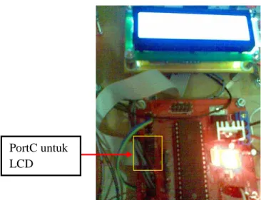 Gambar 4.6 Port AVR terhubung dengan display LCD 