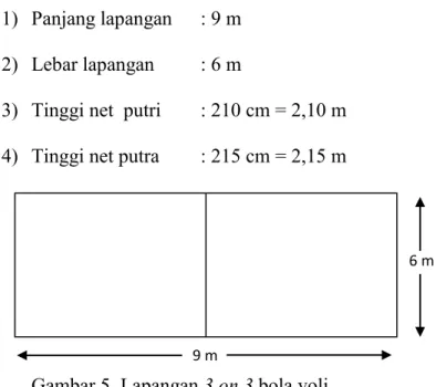 Gambar 5. Lapangan 3 on 3 bola voli. 