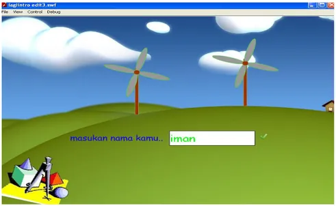Gambar 4.2b  Tampilan Scene Kedua dengan Input Text 