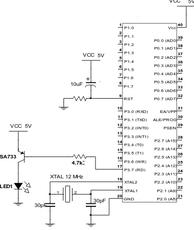 Gambar 3.5 Rangkaian mikrokontroller AT89S51 