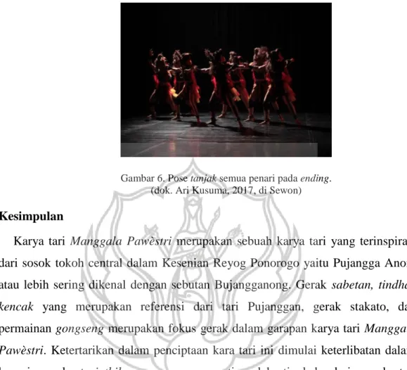Gambar 6. Pose tanjak semua penari pada ending.  