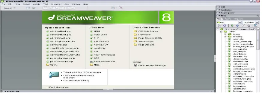 Gambar 2.1 Macromedia Dreamweaver 8 