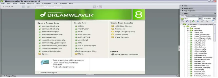 Gambar 2.1 Macromedia Dreamweaver 8 