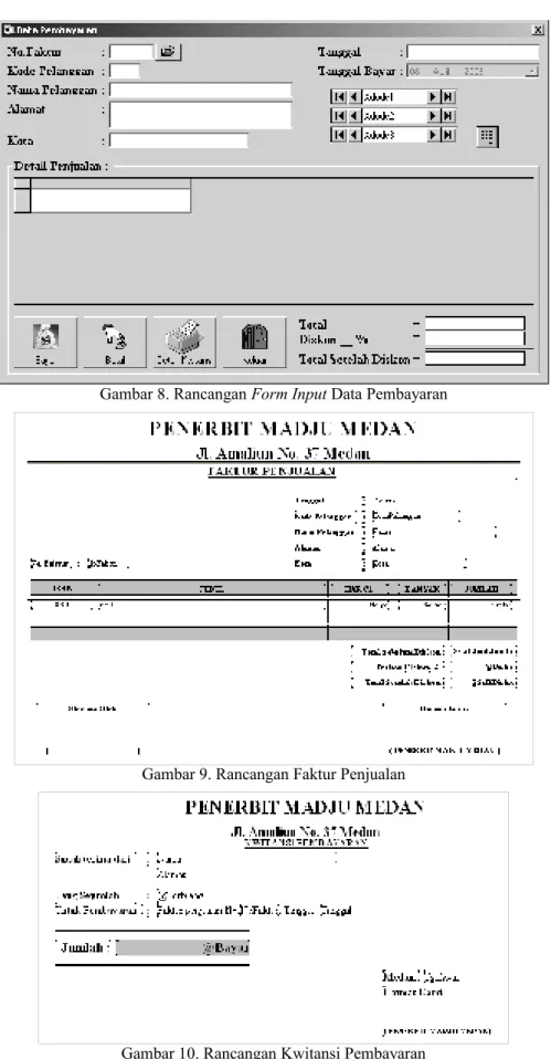 Gambar 8. Rancangan Form Input Data Pembayaran