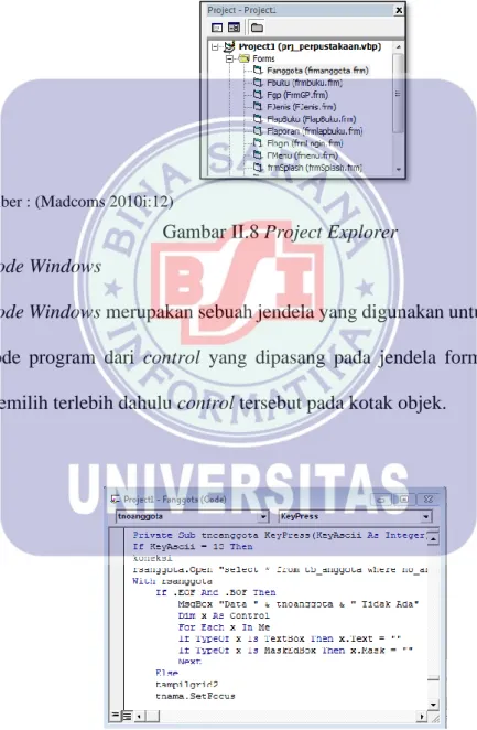 Gambar II.8 Project Explorer  9.  Code Windows 