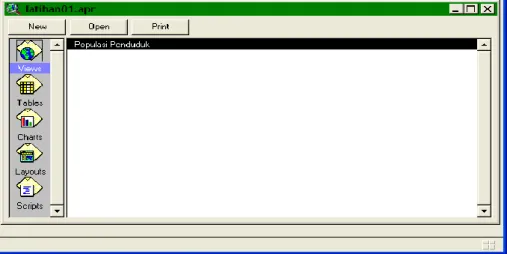 Gambar II.9. Project Windows ArchView  (Sumber : Eddy Prahasta ,2009:5)  2.  Theme 