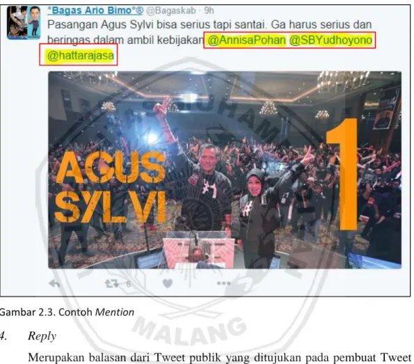 Gambar 2.3. Contoh Mention  4.  Reply 