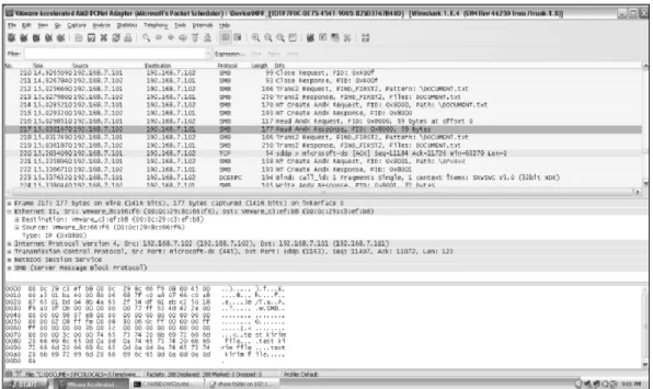 Gambar 5. Capture Wireshark File DOCUMENT.txt 