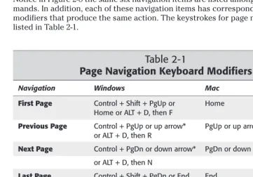 Table 2-1Page Navigation Keyboard Modifiers