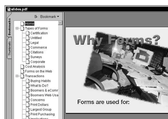 Figure 2-21: PDF document displayed with small Thumbnails.