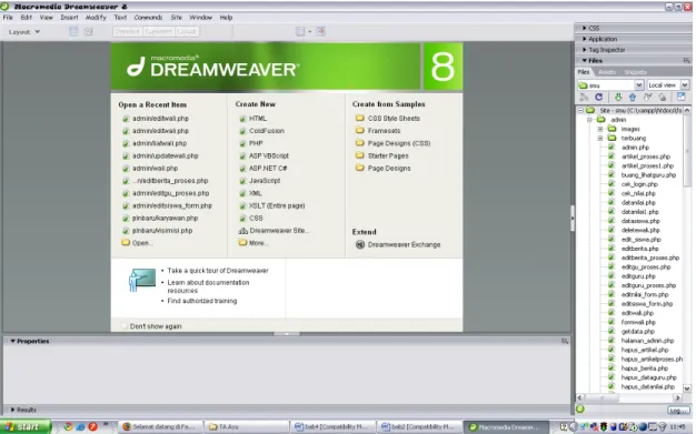 Gambar 2.3 Macromedia Dreamweaver 8 