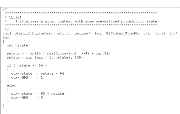Tabel 3.1 Kode C untuk Proses Inisialisasi Variabel Context 