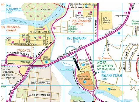 Gambar 3.3 Peta Lokasi Jl. Jenderal Sudirman