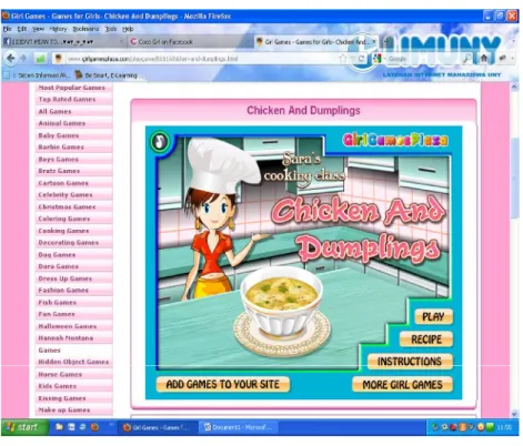 Gambar 2. Option permainan Sara’s Cooking Class  (http://www.girlgamesplaza.com/playgame/6161/chicken-and-dumpling.html