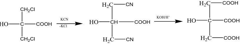 Gambar 2.2, Reaksi oksidasi untuk mendapatkan asam sitrat 