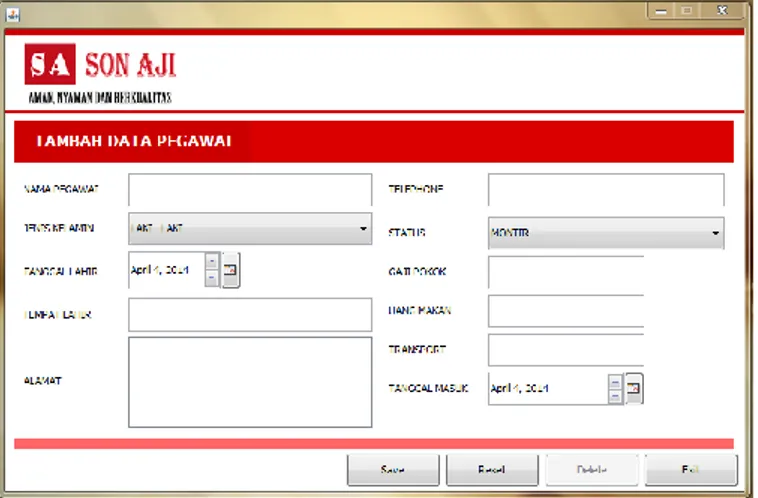 Gambar 4.4 Interface Editor Employer  4.1.4.  Form view employer 