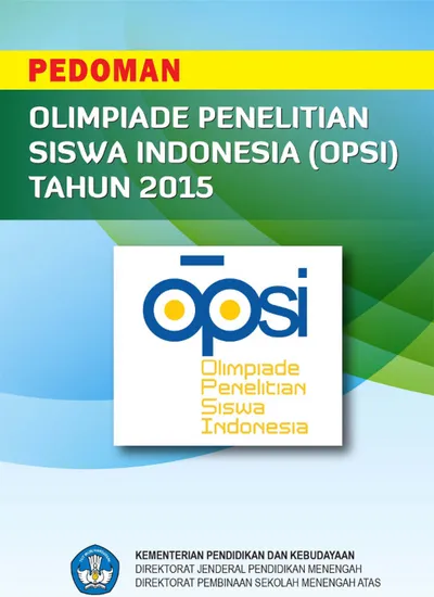 PEDOMAN OLIMPIADE PENELITIAN SISWA INDONESIA (OPSI) TAHUN 2015