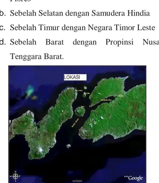 Gambar 7 : Peta lokasi pengukuran potensi arus  laut di selat Pantar 