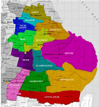 Gambar 2. Skema Permodelan Sistem Rujukan Berjenjang Gambar 3. Skema Pembagian Atom Geografis dan Posisi Server