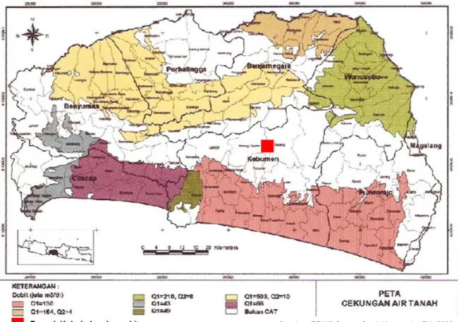 Gambar 7.  Peta cekungan airtanah Kabupaten Kebumen 