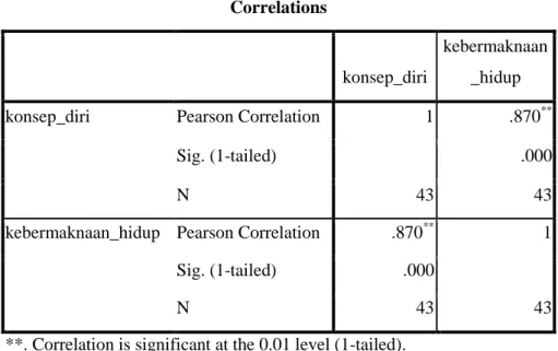 Tabel 16  Hasil Uji Korelasi 