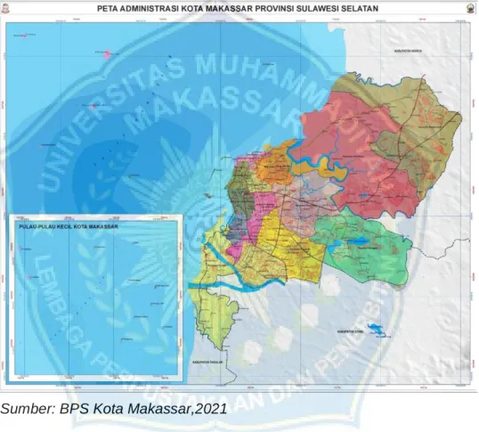 Gambar 4.1 Peta Administrasi Kota Makassar 