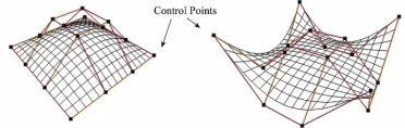 Figure 2: (a) shows the objective function F (Ω) as we perturbtwo control points of the NURBS surface