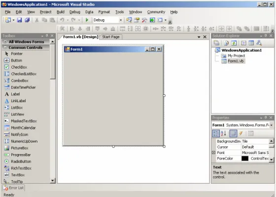 Gambar 2.10  IDE Visual Basic.NET 2005 