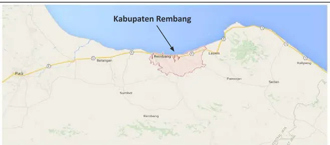 Gambar 2. Letak Kab. Rembang dalam peta Wilayah Prov. Jawa Tengah