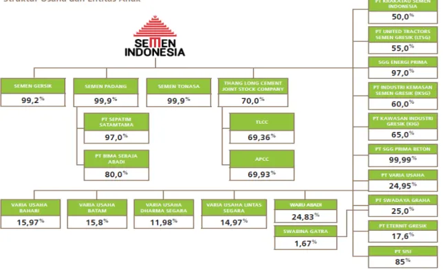 Gambar 6. Struktur usaha dan entitas anak perusahaan PT Semen Indonesia