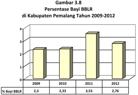 Gambar 3.8  Persentase Bayi BBLR 